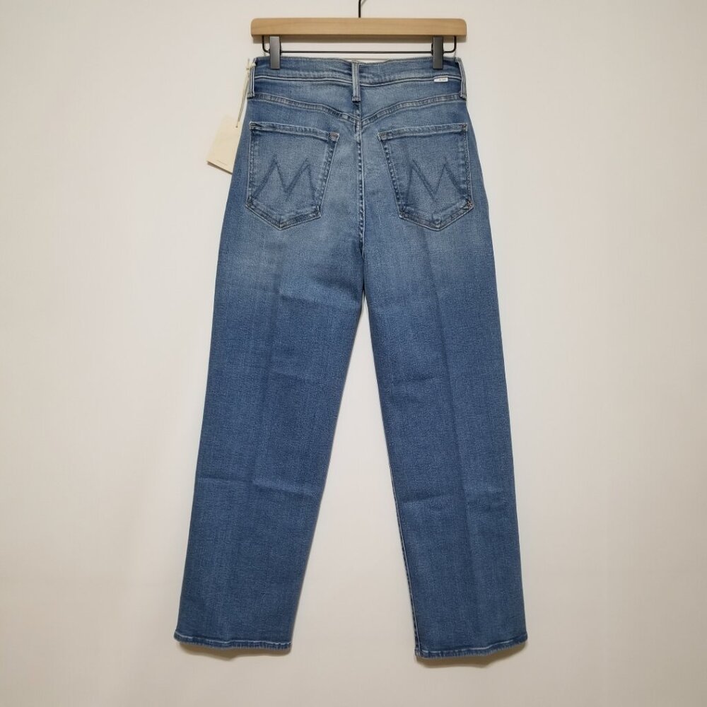 NWT MOTHER Rambler Zip Flood Straight Leg in Read Between The Lines Size 28 - Picture 6 of 14